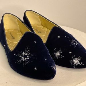 Birdies navy w/ star embroidery flats